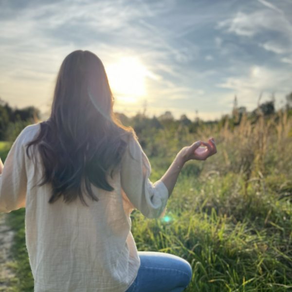 Yoga Pose, Sonnenuntergang